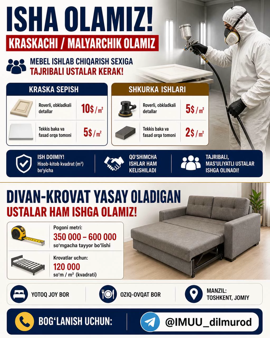 Ishga taklif qilamiz