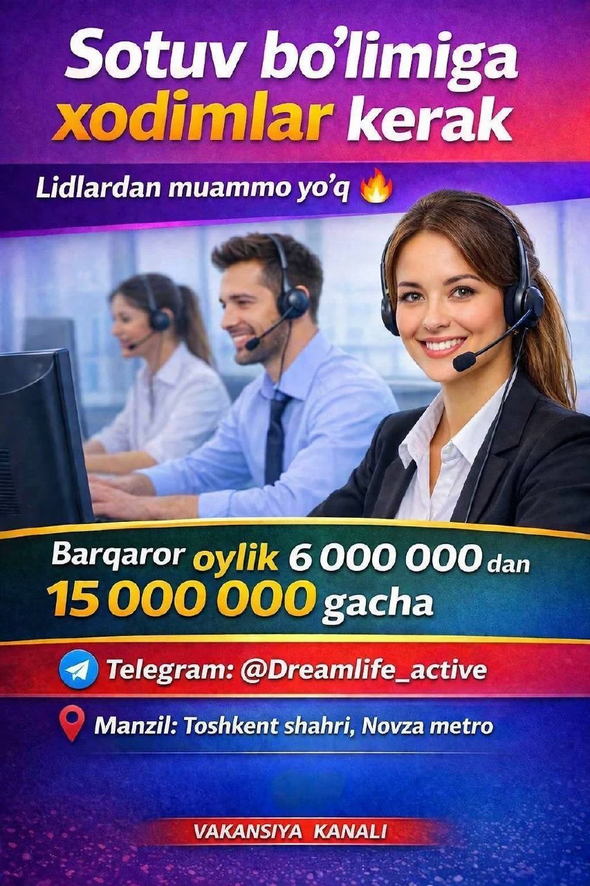 Sotuv menejer lavozimiga tabiy mahsulotlar sotuvi bo‘yicha ish taklifi